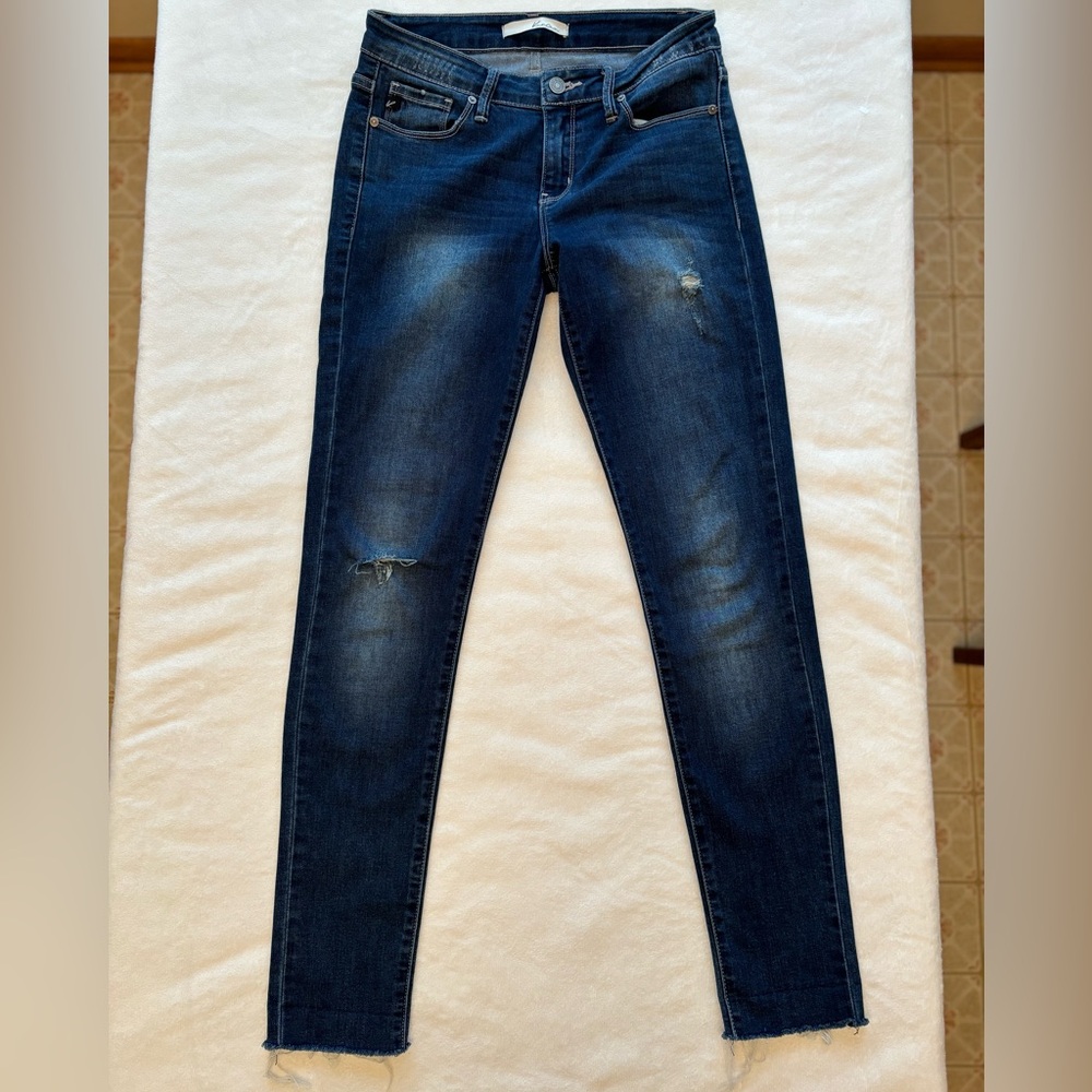 KanCan Blue Skinny Jeans with Distressed Detailing